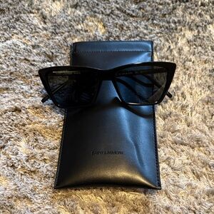 Saint Laurent Mica Thin Sleek Black Sunglasses